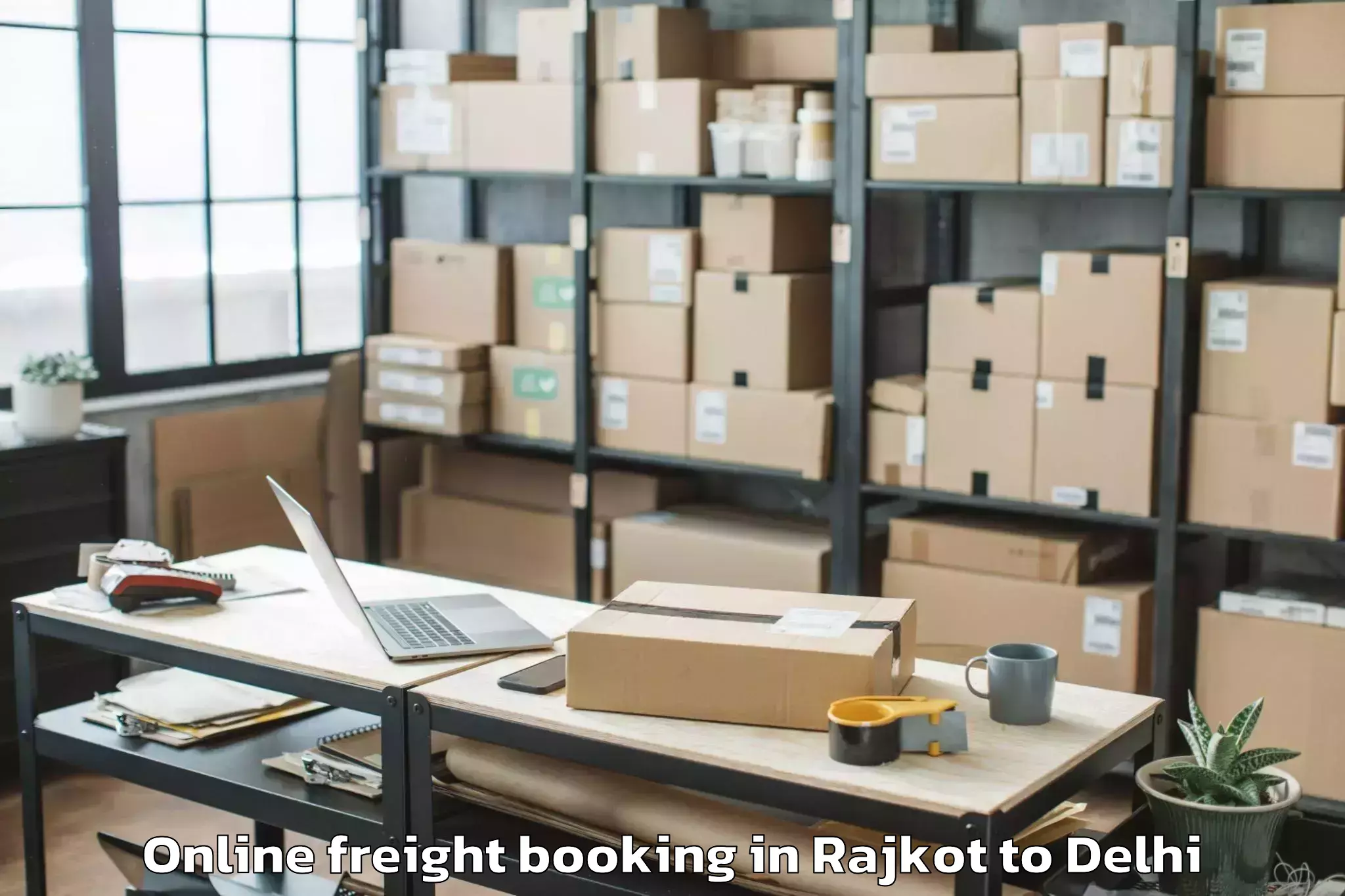 Discover Rajkot to East Delhi Mall Online Freight Booking